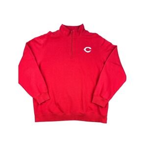 Sport-Tek Men's Red Cincinnati Reds Quarter Zip Pullover C Logo Embroidered‎ XL